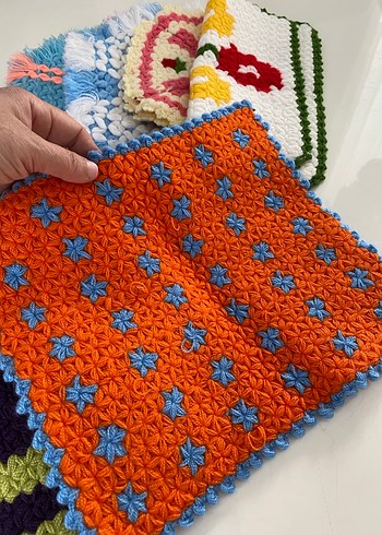 Renkli El Örgüsü Banyo lifleri 9 adet fiyatıdır - Görsel 9