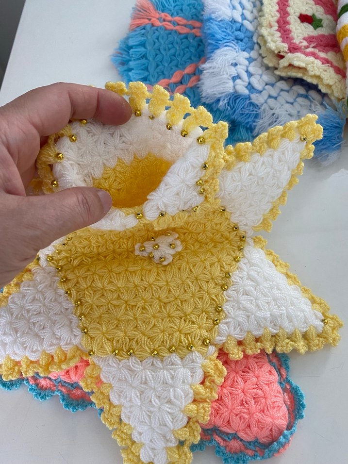 Renkli El Örgüsü Banyo lifleri 9 adet fiyatıdır - Görsel 2