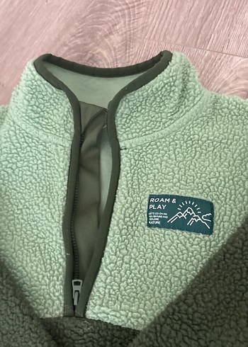 H&M Erkek Yeşil Fermuarlı Yumuşak Sweatshirt