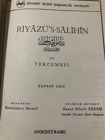 Beden HADİS-RİYAZÜ?S SALİHİN 3 CİLD