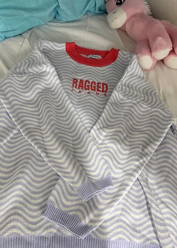 Ragged Jeans Gri Desenli Triko Kadın Kazak - Görsel 2