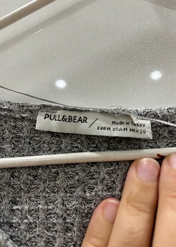 m Beden gri Renk Gri V Yaka Örgü Kadın Hırka
