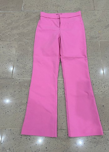 xs Beden Pembe Midi Kumaş Kadın Pantolon