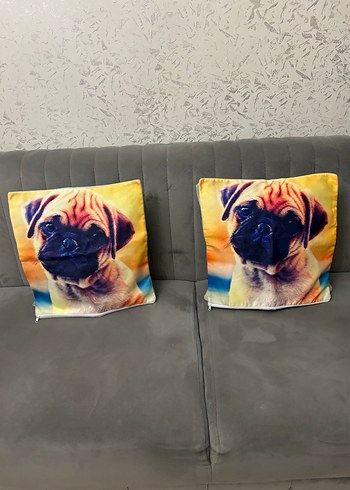 Renkli Pop Art Desenli Köpek Baskılı Kırlent kılıfı