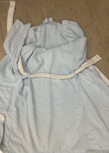 Kapüşonlu Erkek Çocuk Bornoz - Açık Mavi - Görsel 5