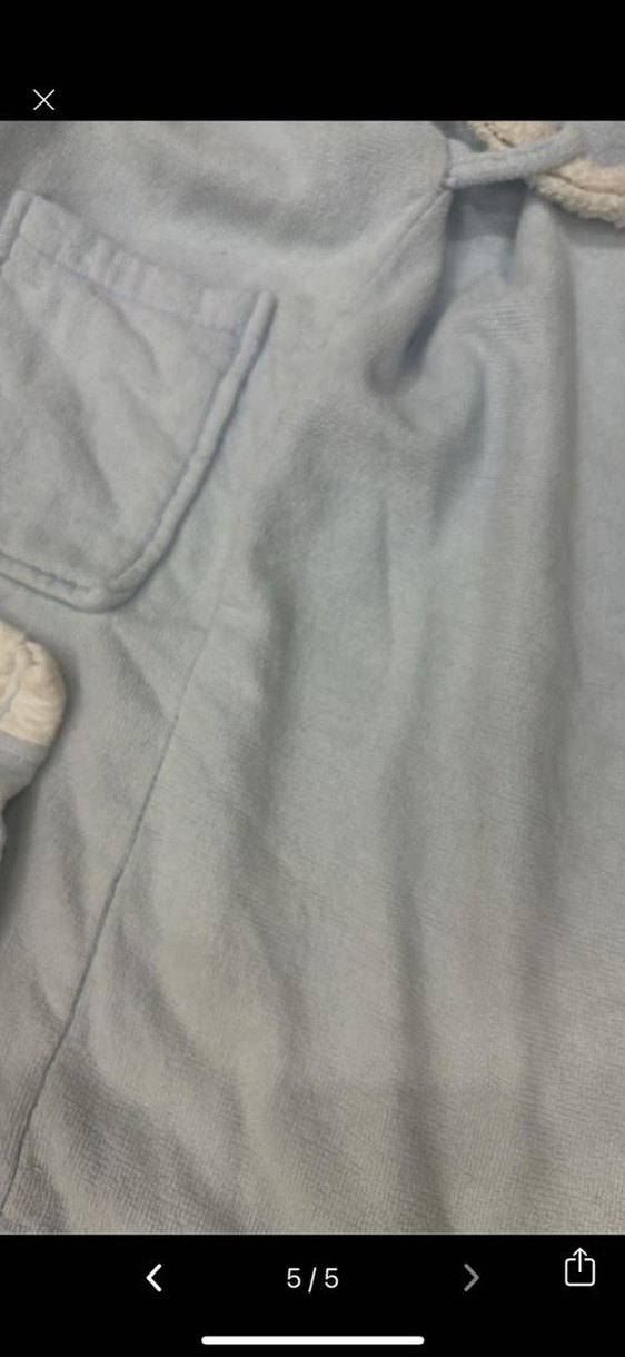 Kapüşonlu Erkek Çocuk Bornoz - Açık Mavi - Görsel 4