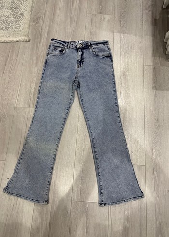 Zara Yuksek Bel Acik Mavi Denim Jean