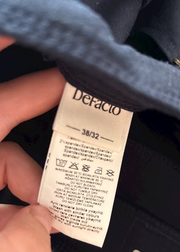 38 Beden lacivert Renk Kadın Lacivert Kemerli Denim Pantolon