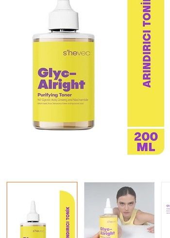 s'hevec Glyc-Alright Arındırıcı Tonik 200 ml