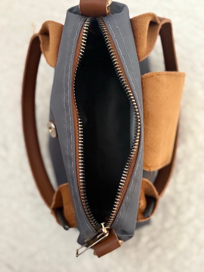 Kahverengi Deri Tokalı Kadın El Çantası - Görsel 4