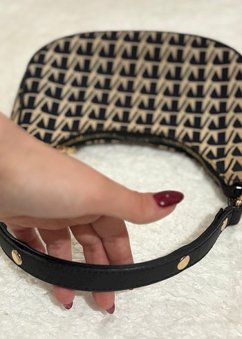 Kahverengi Baskılı Tokalı Kadın Omuz Çantası - Görsel 3