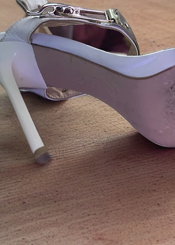 36 Beden Beyaz Tokalı Stiletto Kadın Abiye Ayakkabı