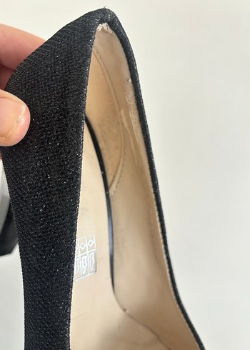 Siyah Yılan Desenli Stiletto Kadın Ayakkabı - Görsel 3