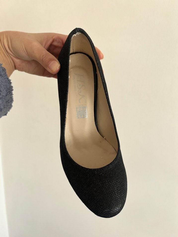 Siyah Yılan Desenli Stiletto Kadın Ayakkabı - Görsel 4