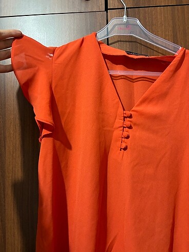 Narçiçeği turuncu bluz - Görsel 5