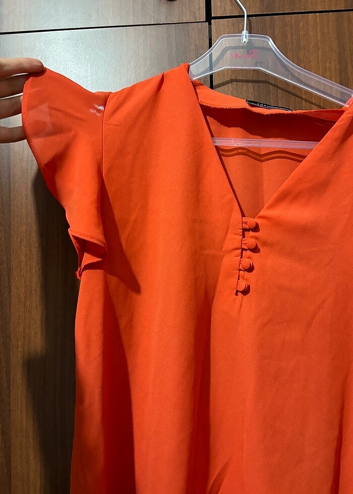 Narçiçeği turuncu bluz - Görsel 5