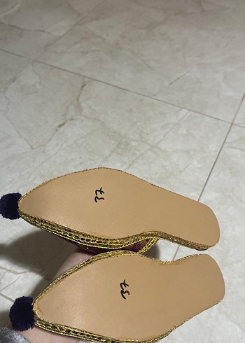 Mor Nakışlı Püsküllü Kadın Terlik - Görsel 3