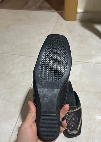 Kahve rengi  Nakışlı  Kadın Terlik - Görsel 3