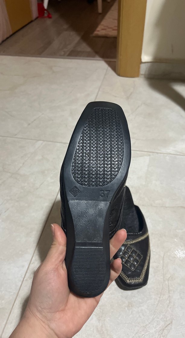 Kahve rengi  Nakışlı  Kadın Terlik - Görsel 3