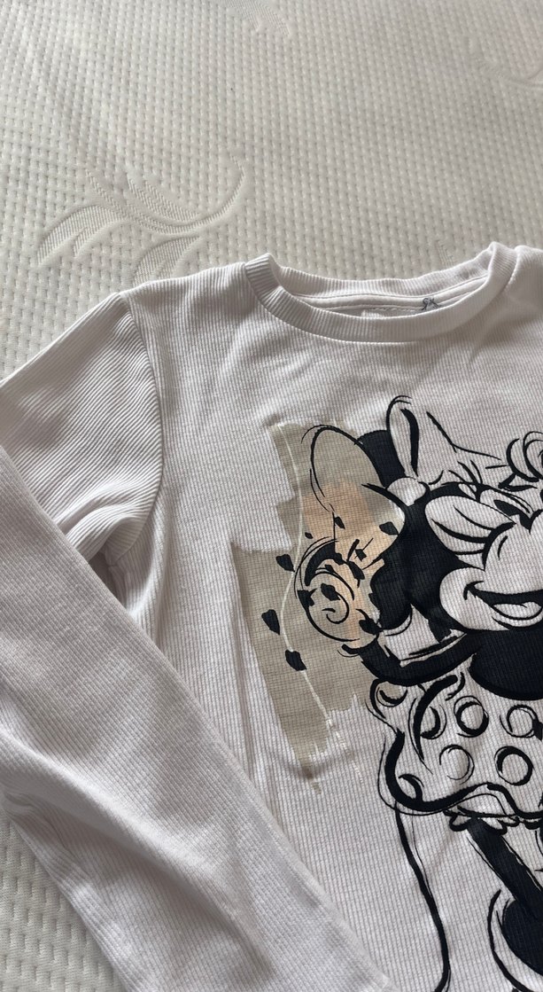 Minnie Mouse Baskılı Uzun Kollu Kız Tişörtü - Görsel 3