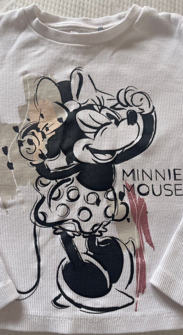 Minnie Mouse Baskılı Uzun Kollu Kız Tişörtü - Görsel 2