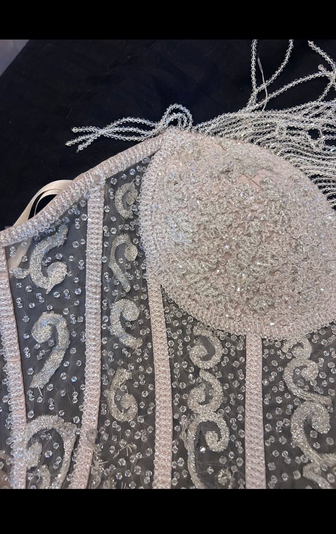 Dantel İşlemeli Beyaz Straplez Büstiyer - Görsel 2