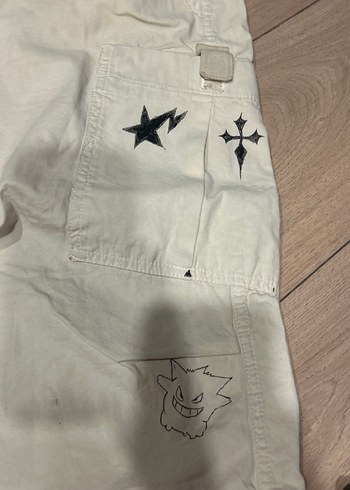 Bershka Düğmeli Beyaz Street Style Erkek Pantolon