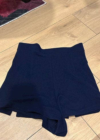 Zara Koyu Mavi Kemerli Mini şort Etek