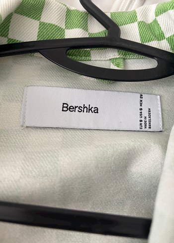 Bershka Yeşil Kareli Düğmeli Kadın Ceket