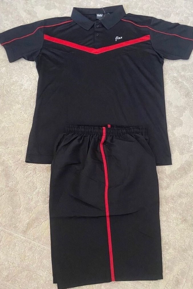 Erkek Siyah Kısa Kollu Polo yaka sporcu forması - Görsel 2