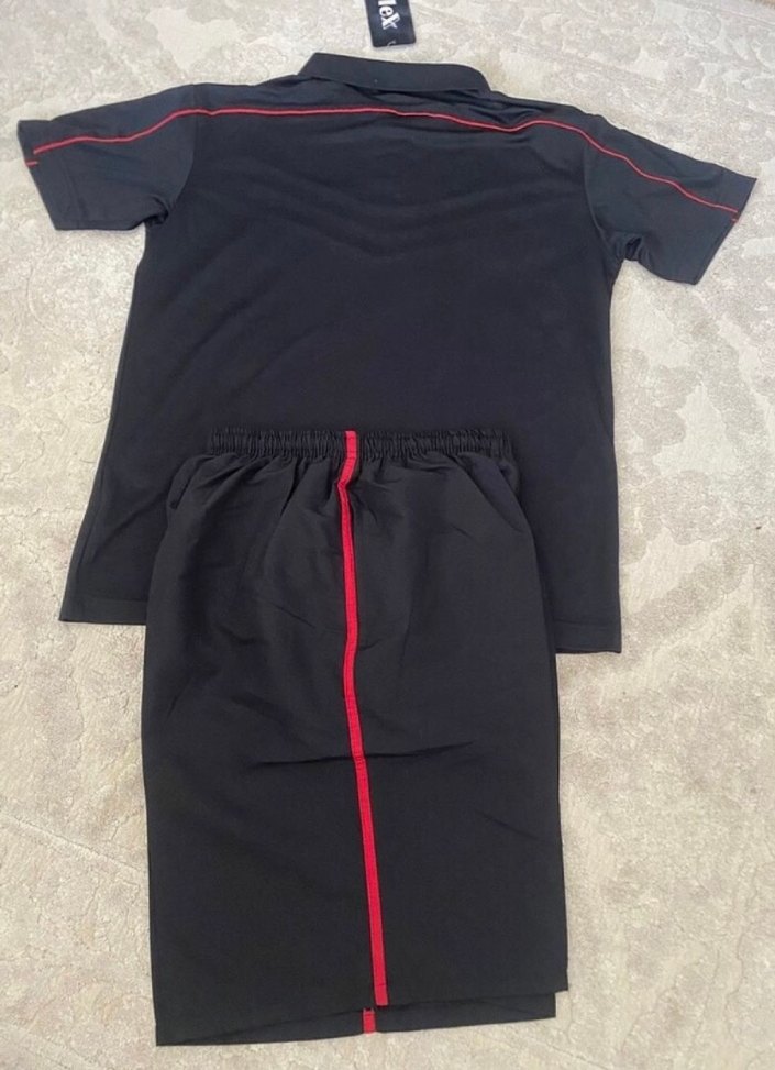 Erkek Siyah Kısa Kollu Polo yaka sporcu forması - Görsel 3
