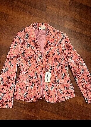 Pembe desenli Vintage ceket