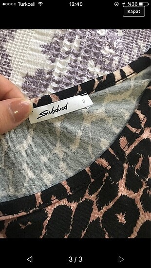 s Beden Subdued leopar desenli crop bluz