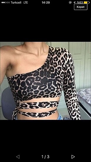 Subdued leopar desenli croğ bluz