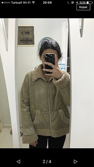 Diğer İçi suni yünlü camel biker ceket