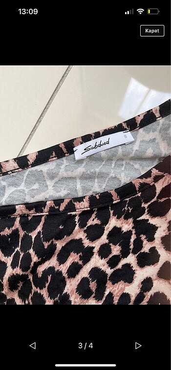 s Beden Subdued tek omuzlu leoparlı crop üst