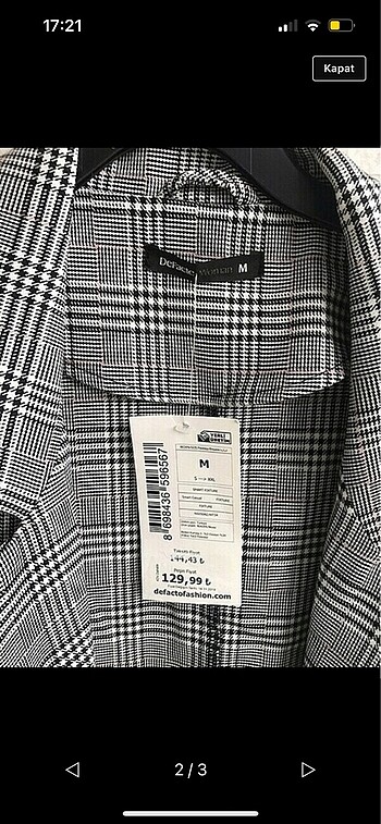 Defacto Defacto gri kareli blazer ceket