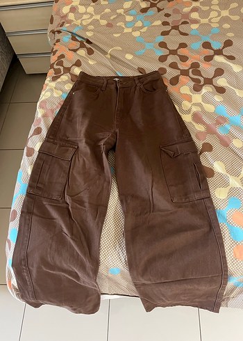 Kahverengi Bol Kesim Kadın Jean