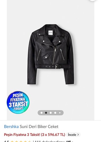 Kadın Siyah Deri Biker Ceket