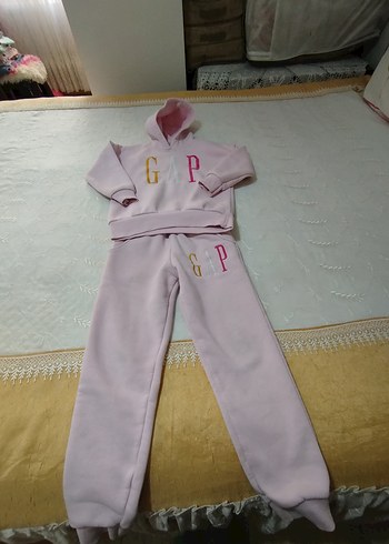 Pembe Baskılı Kız Sweatshirt ve Eşofman Takımı - Görsel 5