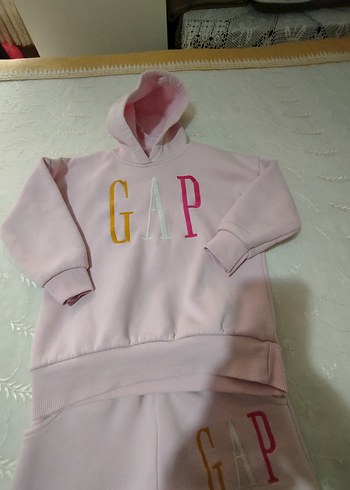 Pembe Baskılı Kız Sweatshirt ve Eşofman Takımı - Görsel 2