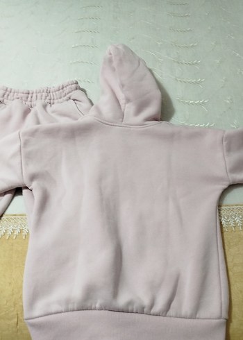Pembe Baskılı Kız Sweatshirt ve Eşofman Takımı - Görsel 9