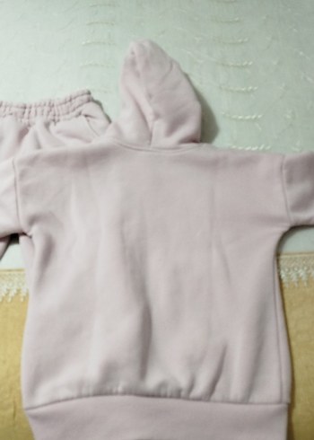 Pembe Baskılı Kız Sweatshirt ve Eşofman Takımı - Görsel 8