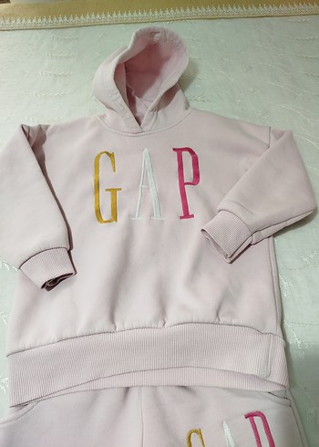 Pembe Baskılı Kız Sweatshirt ve Eşofman Takımı - Görsel 4