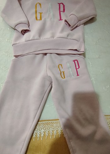 Pembe Baskılı Kız Sweatshirt ve Eşofman Takımı - Görsel 3