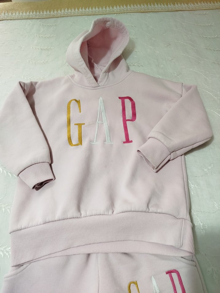 Pembe Baskılı Kız Sweatshirt ve Eşofman Takımı - Görsel 4