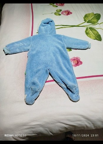 Renkli Baskılı Erkek Bebek Örgü Polar Tulumu - Görsel 4