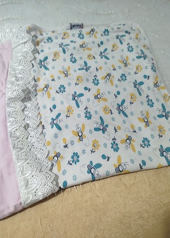 Pembe Çocuk Battaniyesi Dantelli Kenar - Görsel 4