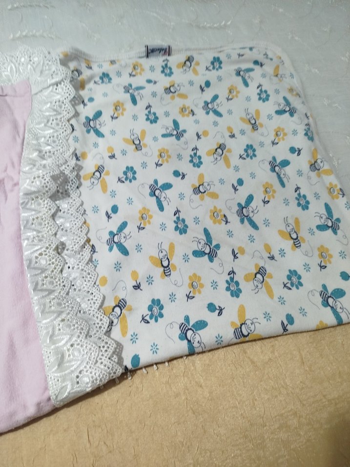 Pembe Çocuk Battaniyesi Dantelli Kenar - Görsel 4