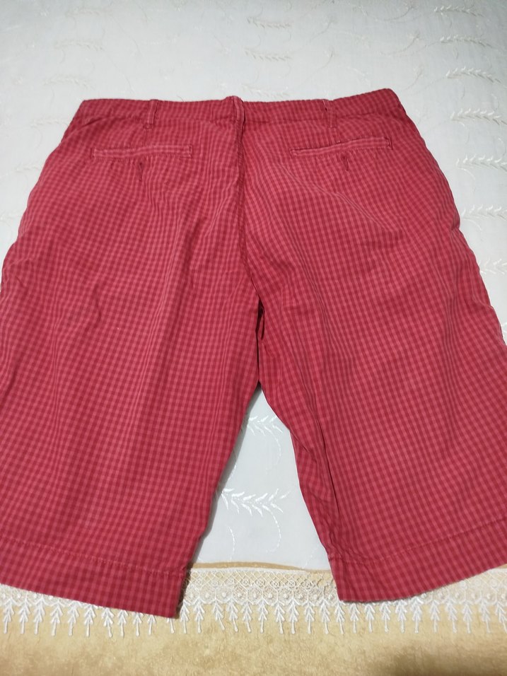 Kırmızı Parlak Düğmeli Erkek Mini Şort - Görsel 4